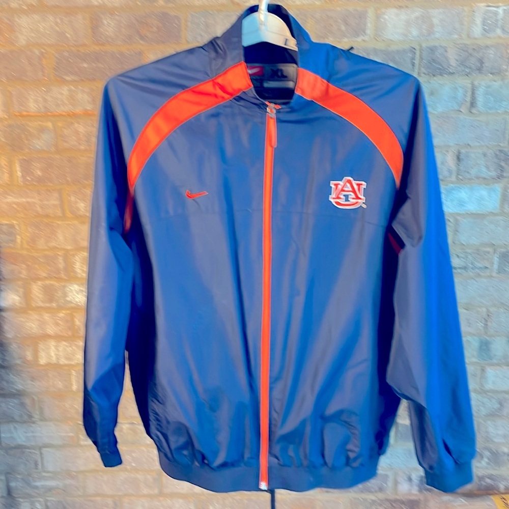 Nike Team Auburn Tigers Windbreaker Climafit XL Blue Orange Embroidered‎